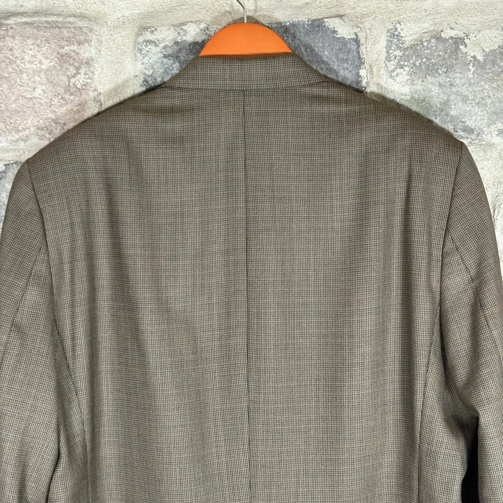 Lauren Ralph Lauren Men's Brown Plaid Wool Sport Coat‎ Blazer 43L Classic Office